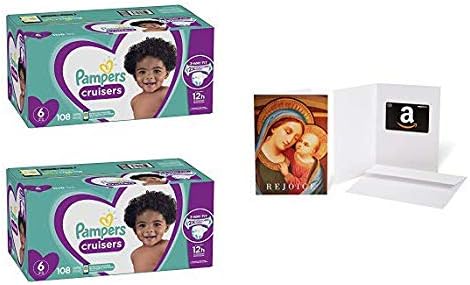 Размер памперси 6, брой 108 - бебешки пелени за Еднократна употреба Pampers Cruisers (2 броя) (Опаковка може да се различава) с Подарък карта на стойност 20 долара в Поздравителн