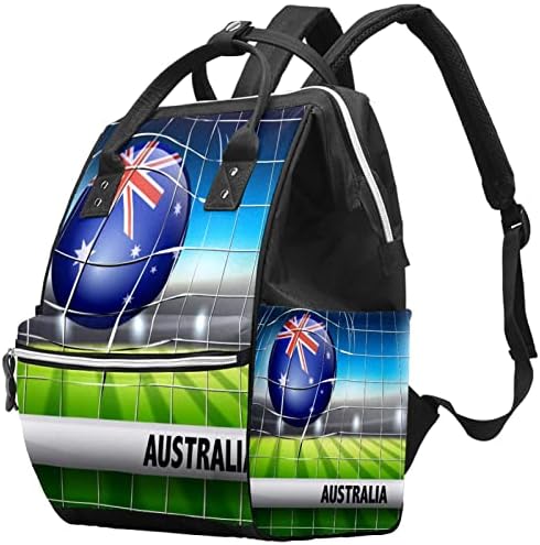 Австралия Футболна Топка Вкара в Чанта за Памперси Раница Детски Чанти За Смяна на Пелени богат на функции Пътна Чанта с Голям