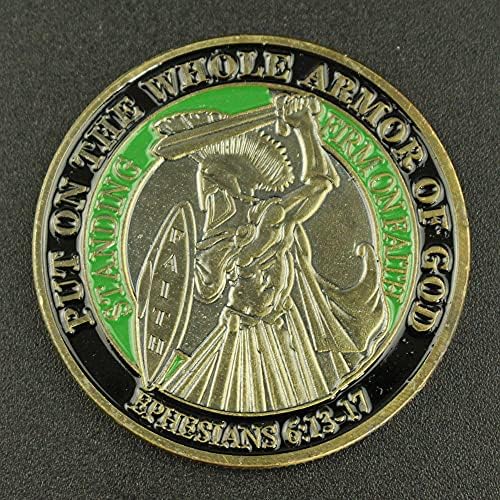 Поставите в пълна броня на Божието Възпоменателна Монета Твърдо стои на Вярата Ефесяните Коллекционный Подарък, Монета-разговор с Мед покритие