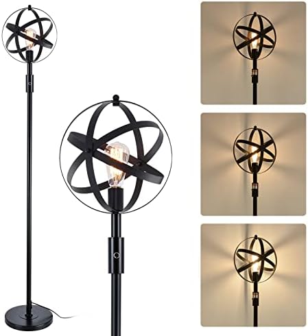 Индустриален под лампа Airposta Globe с регулируема яркост за включване/изключване, Сферична Лампиона в Селски стил, 40 W, Торшерный лампа
