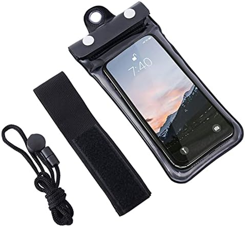 Водоустойчива чанта за мобилен телефон XUnion 6,5 инча с Твърда каишка за ръка за плаж, Плуване, каране на лодка, Риболов, разходки и много Други (черен) VP9