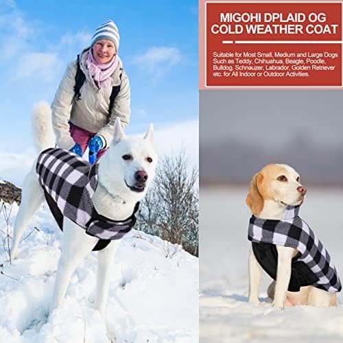 Якета за кучета MIGOHI за зимата, Ветрозащитная Двустранен Яке за кучета в студено време, Изпъстрен Топла Жилетка за кучета в британския стил за Малки Средни и Големи ?