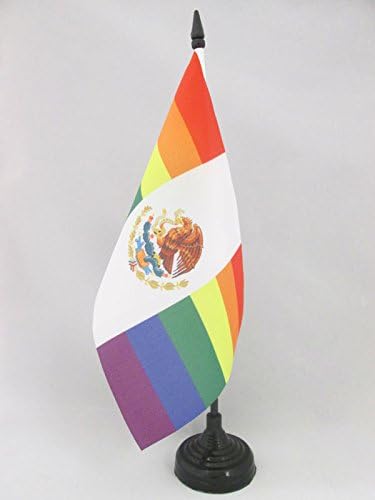 AZ FLAG Мексико Модел Настолен Флаг 5 x 8 - Весел Мексикански Тенис на Флаг 21 х 14 см - Черна Пластмасова Пръчка и основата на
