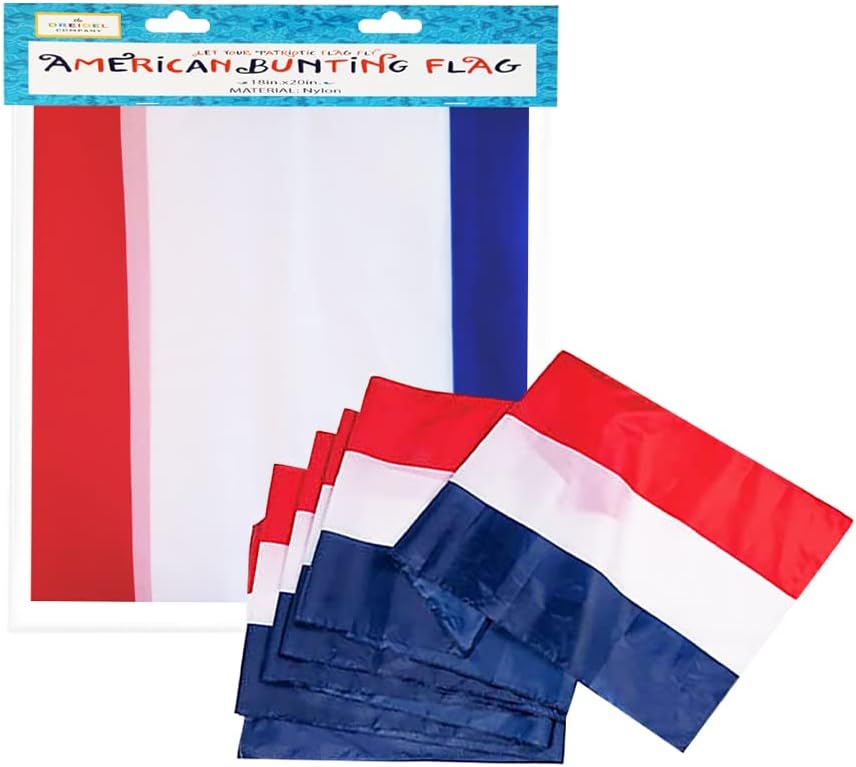 Големи бижута с патриотичен флага на САЩ от Dreidel Company 4 юли, Големи, Червени, бели и сини - 18 инча x 20 фута (2 опаковки)