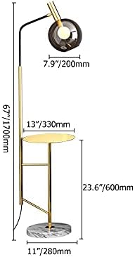 Настолна Торшерная лампа LOVEDIMA Tray, 67 Модерна Настолна лампа за четене на 1 лампа с абажуром от коньячного стъкло (злато)