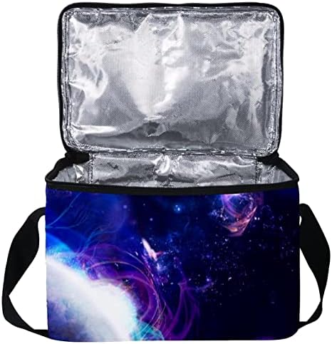 Чанта за Обяд GUEROTKR за Мъже, Изолиран Обяд-Бокс, Кутия за Обяд и за Възрастни, с цветно изображение на галактиката Планета вселената