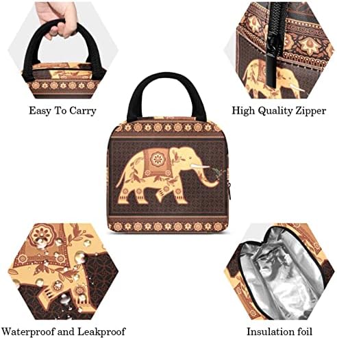 Дамски Чанта за обяд GUEROTKR, Кутия за Обяд за мъже, Дамски Кутия за Обяд, ретро етнически художествен модел под формата на слон