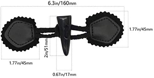 6 Опаковки Пришивных ключове от изкуствена кожа с Смоляной възбудена пуговицей за връхни дрехи (черен)