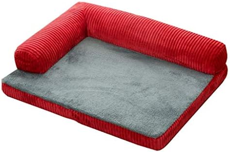 Правоъгълна легло SJYDQ за домашни любимци, легло за кучета с бродерия във формата на Кучешки лапи, със Среден размер, от Textiles (Цвят: кафяв Размер: XL)