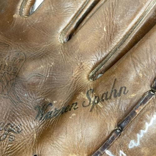 Бейзболна ръкавица на 1950-те години, с автограф на Уорън Спана, JSA COA, ръкавици MLB с автограф