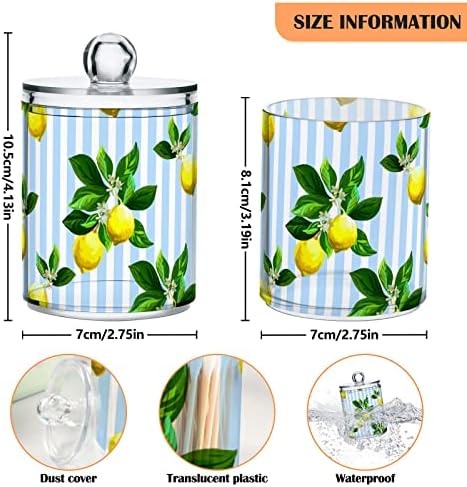 UMIRIKO Lemon Summer Притежателя на памучен тампон За организиране баня Пластмасови Аптечные Банки За съхранение на Притежателя на памучен тампон Кутийки за баня с капаци (