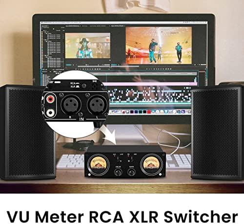 Аудио Конвертор CUEI, Стерео Превключвател RCA XLR Автоматичен Режим на усилване Ръчно Регулиране Сверхширокий Диапазон на Входния