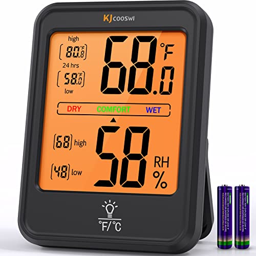3,8-Инчов Стаен Термометър за дома, наблюдение на температура и влажност на въздуха, Стаен Термометър-Влагомер с магнитен Сензор за