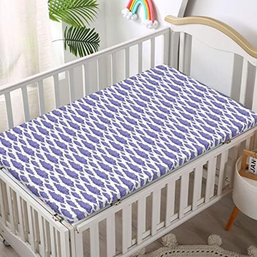 Кухненски Кърпи за бебешко креватче, Портативни мини-Чаршафи за легла с Меки и дишащи Кърпи - Отлични за стая на момче или момиче, или на детето, 24 x 38, Виолетово-бял