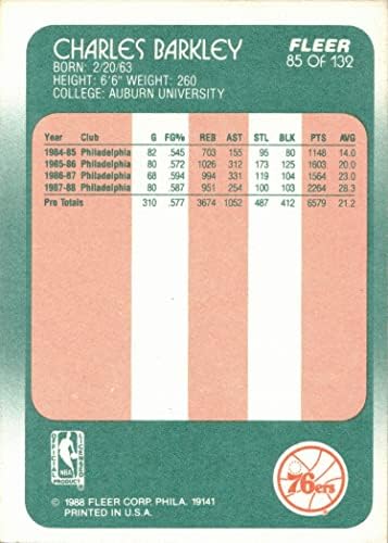 Баскетболно карта на Чарлз Баркли 1988-89 Fleer 85