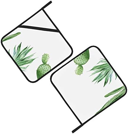 Зелен Розов Свежо Физическо Растението Cactus Топлоустойчива Подложка Топлоустойчива Поставка за Топли Ястия, кухненски ръкавици 2 броя