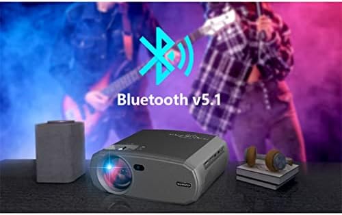 ZLXDP V50 Преносим 5g WiFi Проектора Mini Smart Real 1080p Full Movie Proyector 200Led проектор Bluetooth с голям екран (цвят: E)