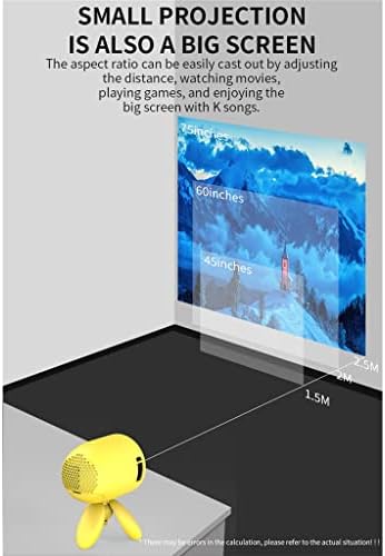 Led домашно мини проектор WIONC Поддържа мобилен телефон с 1080P екран, Мултимедиен плейър, Детски подарък (Цвят: YG221 жълто, размер:
