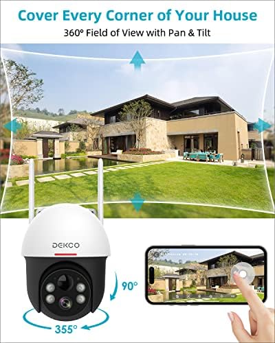 Безжична външна слънчева камера за сигурност DEKCO 2K - DC9L, 5-Мегапикселова камера, Безжична външна слънчева камера за сигурност - DC9P,