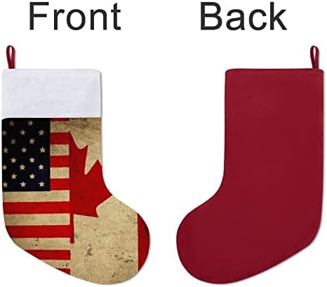 Стари американски и Канадски Знамена, Коледни Чорапи, Окачени Чорапи С Принтом, Коледна Елха, Украса За Камината