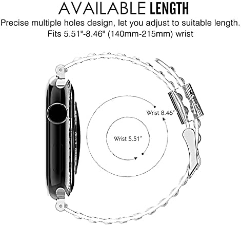 Каишка за часовник Magwei, съвместим с каишка на Apple Watch 38 мм 40 мм 41 мм 42 мм 44 мм 45 мм, прозрачен Спортен каишка,