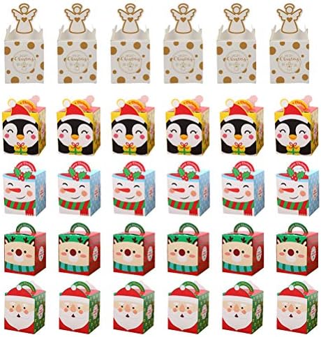 DOITOOL 30шт Коледни Кутии за Бонбони Apple Подарък Контейнери За Съхранение на Прекрасни Опаковки, Кутии Коледни Украси Коледна Украса