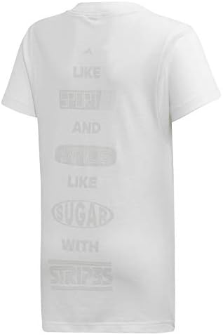 Тениска adidas-Big Girls Youth (7-14) с логото на ID, Бяла / Черна, Средно 10-12