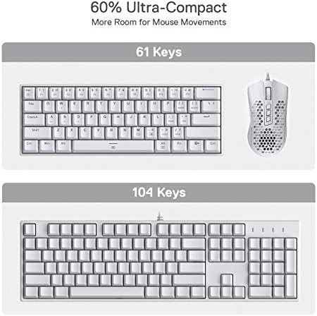 Детска клавиатура Redragon K630 Dragonborn 60% Жичен RGB, 61 Клавиша, Компактна Механична Клавиатура с Тактилни ключа Кафяв цвят, поддръжка