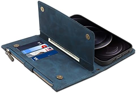 Чанта-портфейл с панти капак за мобилен телефон, Съвместим с iPhone 11 Pro 5,8 инча, Калъф с цип с отделение за карти с RFID заключване,