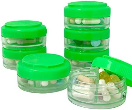 Органайзер за таблетки на Д-р C. VITAMINS - удобна за пътуване кутия за хапчета Twist & Lock в продължение на 7 дни, не съдържа BPA