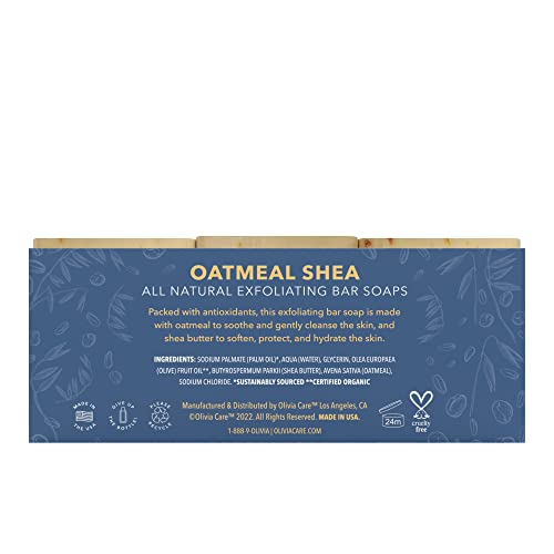 Olivia Care 3 Опаковки на Природен отшелушивающего сапун, направен от органични съставки, 3 опаковки блокчета от по 5 грама (със семена от Шеа)