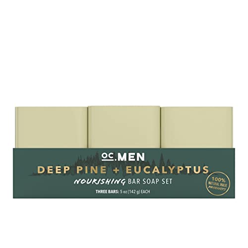 Естественото мъжко сапун Olivia Care - Напълно естествен сапун с борова эвкалиптом за мъже, направени от органични съставки, 3 опаковки