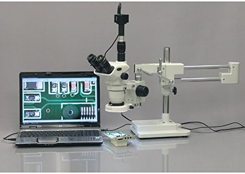 Професионален тринокулярный стереоскопичен увеличение на микроскопа AmScope ZM-4TN3, фокусирующие окуляры EW10x, увеличение 2X-45Ч, обектив