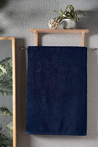 Луксозна Махровая Чаршаф NINE WEST Oversize, и Меки Плюшени Хавлиени Кърпи с размери 40x80 инча, турски памук (тъмно синьо)