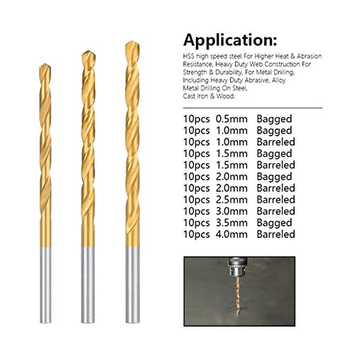 Спиральное тренировка 0,5-4,0 mm Тренировка с Метален отвор С Покритие Дървообработващи Инструменти за тренировки за Метал от Неръждаема