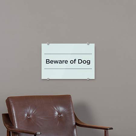 CGSignLab | Акрил знак на Премиум-клас Пази се от кучето - Базов тюркоаз | 18 x12
