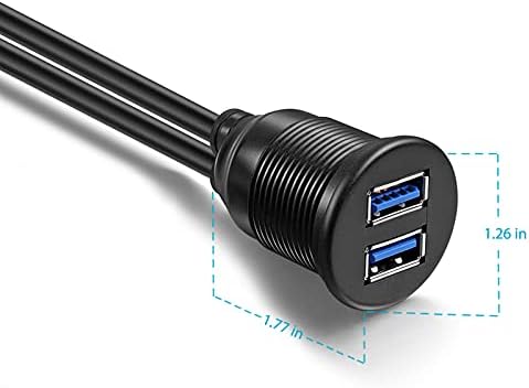OBVIS 2 Порта Dual USB 3.0 Включете към USB 3.0 Женски AUX Вълни Авто удължителен кабел за Автомобилни Стойки за таблото