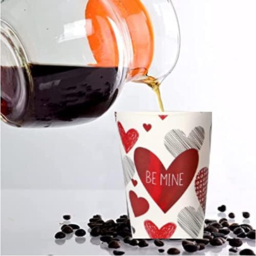 KD Хартиени Кафени чашки с изолация за Свети Валентин, с капаци, с принтом във формата на сърце, за Еднократна употреба Чаши за