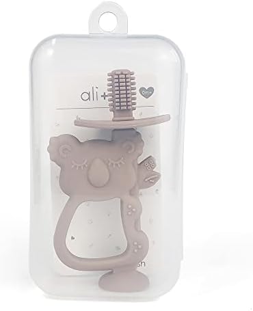 Комплект за грижа за устната кухина Ali + Oli Baby: Силиконова четка за зъби за деца с участието на Коали и Прорезыватель, Комплект