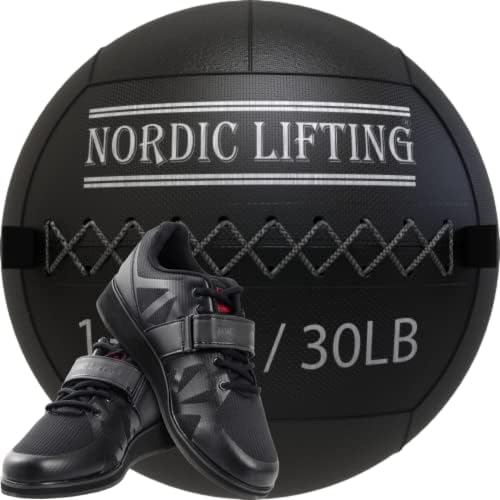 Nordic Lifting Wall Ball 30 паунда, в комплект с Обувки Megin Размер на 11.5 - Черен