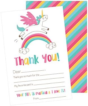 Хэдли Разработва 25 Детски Благодарственных Картички с Единорогом, Изпълва Благодарствени Бележки За деца, Празни Персонализирани
