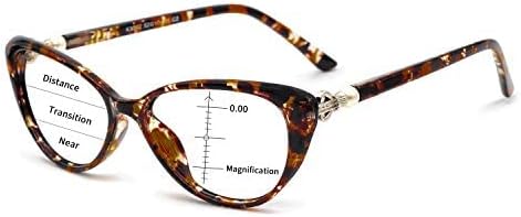 OCCI CHIARI Прогресивно Многофокусные Дамски Очила За четене Cateye С защита От синя светлина, Извити линии за четене (на