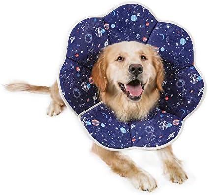 Homelifthub Регенериращ Конусообразный нашийник за кучета, След операции, за да прекрати близане и чесане на главата -Galaxy Dog Cone-Предотвратява повторни инфекции (XS)