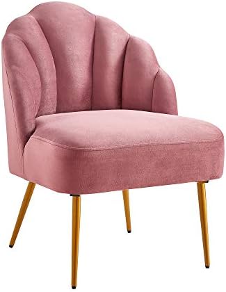 Стол с акцент под формата на кълбо и леене, 26D x 23,5 W x 32,25 H in, Розово