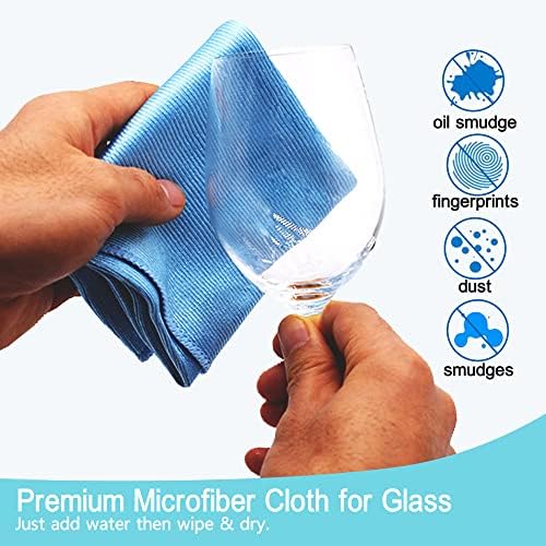 Кърпички за почистване на стъкло от микрофибър, 4 опаковки (16X16), Комплект за миене на прозорци, Висококачествено Средство За почистване