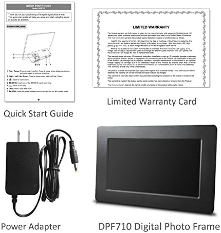 Цифрова фоторамка Sungale DPF710 7 с ультратонким дизайн; Включете SD-картата, или USB флаш устройство и се наслаждавайте на слайдшоу в HD