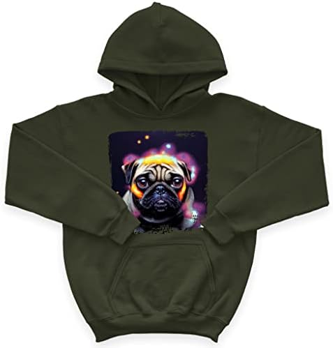 Космически Дизайн, Детска Hoody с качулка от порести руно - Графична Детска hoody - Hoody с шарени кучета за деца