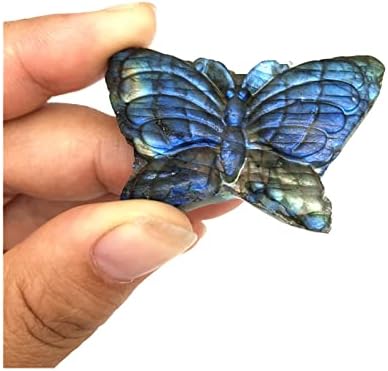 SUWEILE JJST 1 бр Натурален Лабрадорит Пеперуда, Ръчно изработени Издълбани Crystal Животни Скъпоценни Камъни Лечебни Подаръци