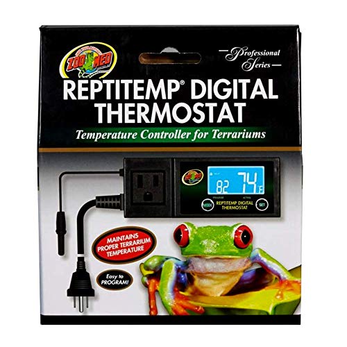 Голям дигитален термостат за влечуги Repti-Temp | Включва доставена водач DBDPet Pro-Tip Guide - Контролира температурата в терариума, отопление мат, топлинна лента и много други