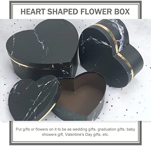 Zerodeko 3 бр. кутии във формата на сърце, подаръчни кутии за цветя, контейнер за бонбони, шоколад, за опаковане на подаръци за Свети Валентин